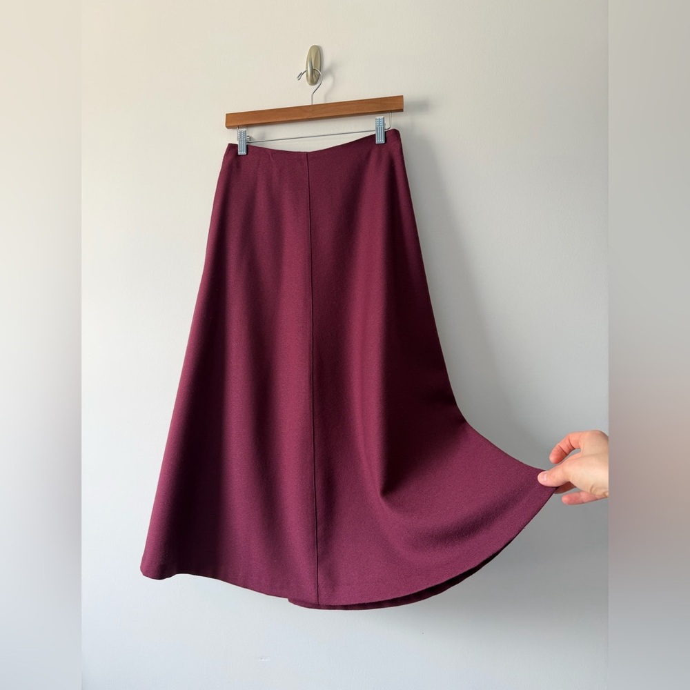A Line Wool Midi Skirt